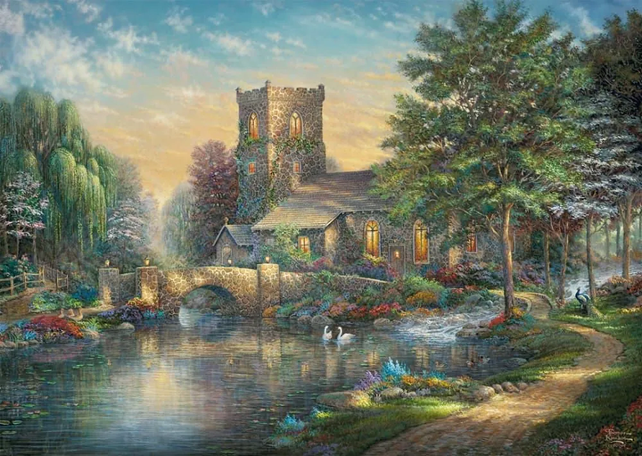 Puzzle Schmidt Thomas Kinkade Kaplica 69 x 49 cm 1000 elementów (4001504573676) - obraz 2