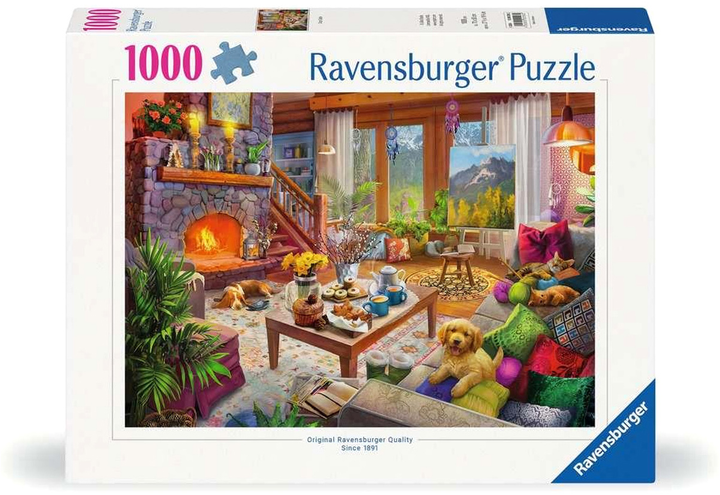 Puzzle Ravensburger Przytulny pokój 70 x 50 cm 1000 elementów (4005555002932) - obraz 1