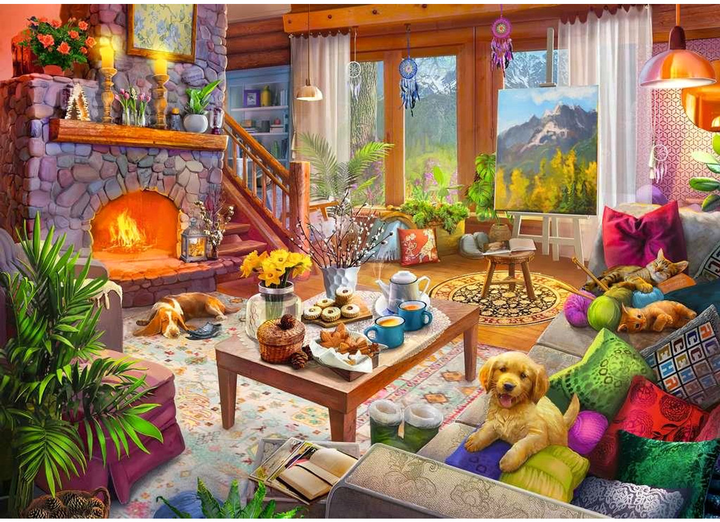 Puzzle Ravensburger Przytulny pokój 70 x 50 cm 1000 elementów (4005555002932) - obraz 2