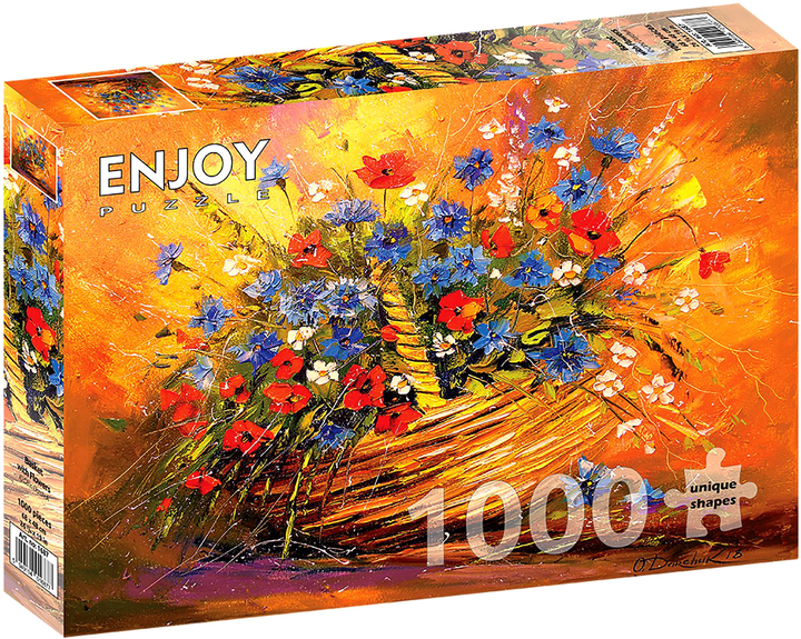 Puzzle Enjoy Koszyk z kwiatami 68 x 48 cm 1000 elementów (5949194016877) - obraz 1