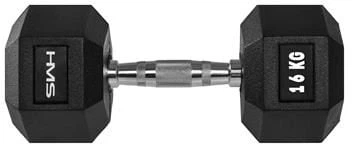 Гантель шестигранна прогумована HMS Hex Pro, 16 кг - Фото 2 Гантель шестигранна прогумована HMS Hex Pro, 16 кг - зображення 2