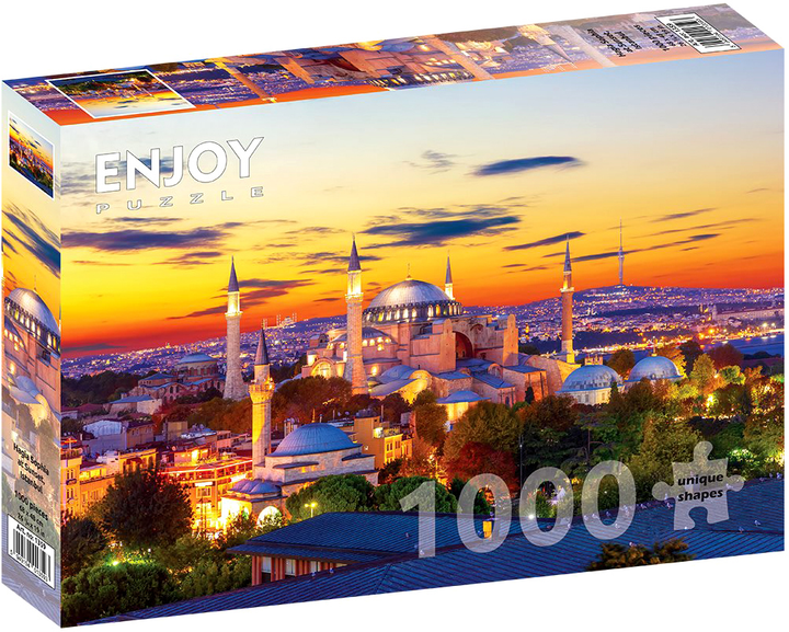 Puzzle Enjoy Hagia Sophia Stambuł Turcja 68 x 48 cm 1000 elementów (5949194013593) - obraz 1