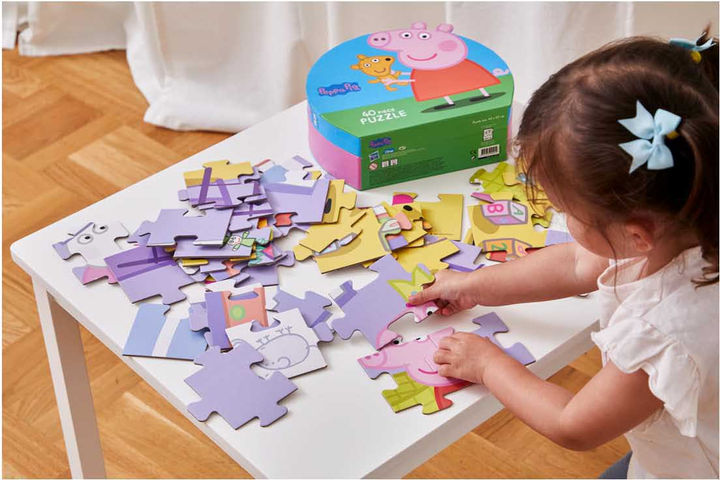 Puzzle Barbo Toys Peppa Pig Teddy w walizce 40 x 60 x 0.2 cm 40 elementów (5704976090212) - obraz 2