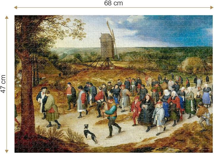 Puzzle D-Toys Brueghel Procesja małżeńska 68 x 47 cm 1000 elementów (5947502876854) - obraz 4