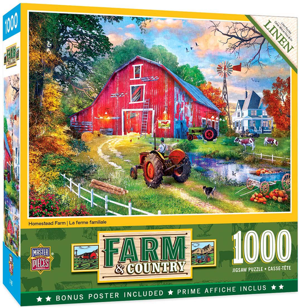 Puzzle Masterpieces Stara czerwona szopa 68 x 49 cm 1000 elementów (0705988721144) - obraz 1