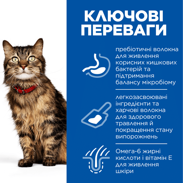Сухий корм для котів Hill's SCIENCE PLAN Adult Sensitive StomachSkin із чутливим травленням та шкірою, з куркою, 1.5 кг - изображение 2