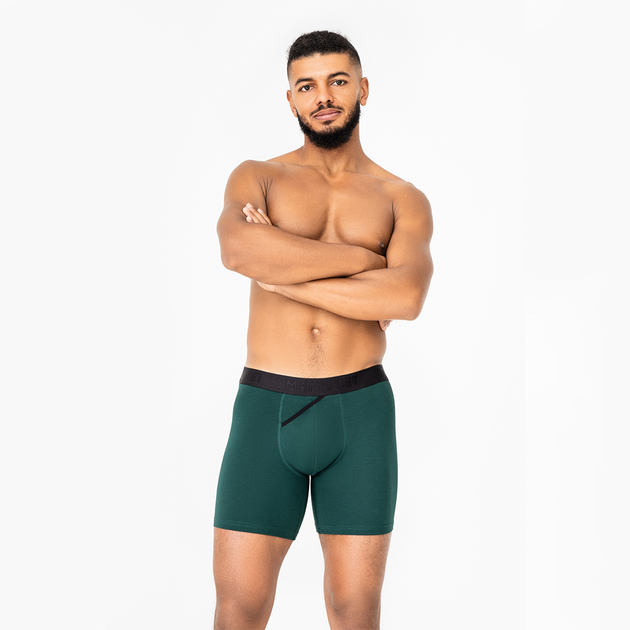 Чоловічі анатомічні боксери Anatomic Long 2.1 Black Series Micromodal, темно-зелений S BMO140-13 - зображення 3