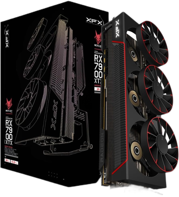 Відеокарта XFX PCI-Ex Radeon RX 7900 XTX Mercury Magnetic Air Gaming 24GB GDDR6 (384bit) (1855/20000) (1x HDMI, 3x DisplayPort) (RX-79XMAIRB9) - зображення 1