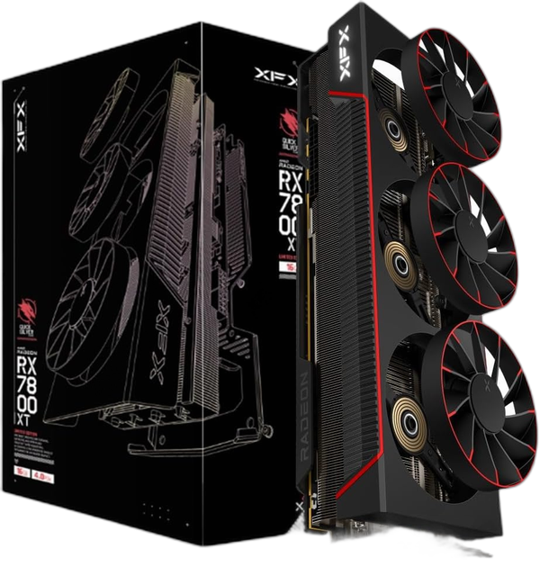 Відеокарта XFX PCI-Ex Radeon RX 7800 Quicksilver Magnetic Air Gaming 16GB GDDR6 (256bit) (2430/19500) (1x HDMI, 3x DisplayPort) (RX-78TMAIRF9) - зображення 1