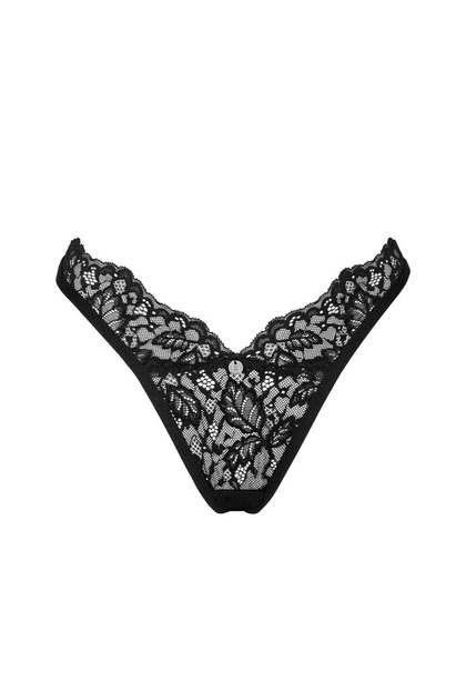 Трусики стрінги з мережива Obsessive 3/4(M/L) Чорний (100992) - зображення 4