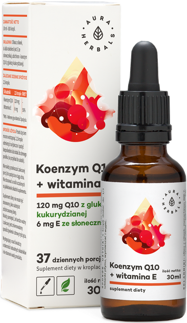 Suplement diety Aura Herbals Koenzym Q10 Witamina E 30 ml (5902479610894) - obraz 1