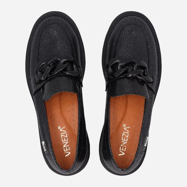 Loafersy damskie skórzane VENEZIA G009LEBLOBM086 38 Czarne (5906140547847) - obraz 5