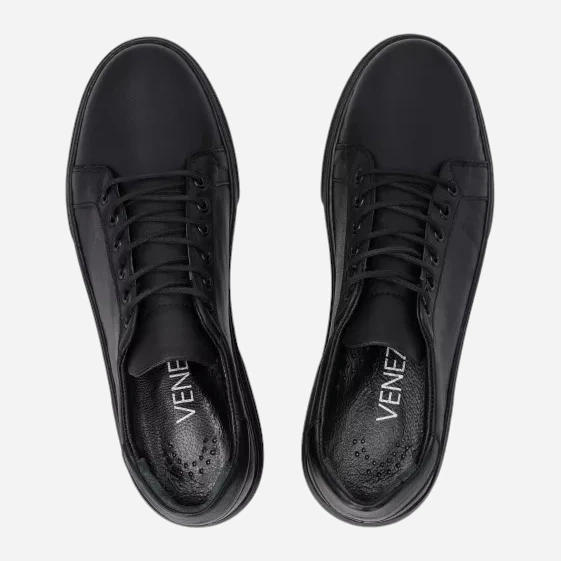 Sneakersy damskie skórzane VENEZIA D007LEBLOSP048 39 Czarne (5906140518571) - obraz 5