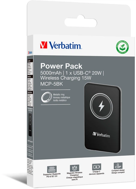 УМБ Verbatim Charge 'n' Go Power Bank 5000 mAh Black (32240) - зображення 2