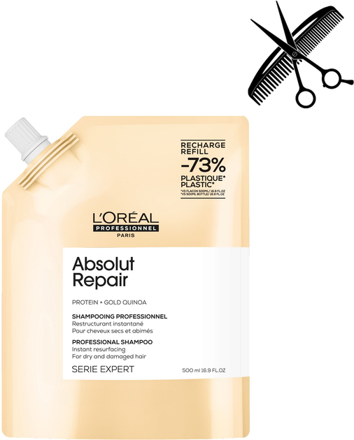 Акція на Професійний шампунь L'Oreal Professionnel Absolut Repair Refill для сухого та пошкодженого волосся 500 мл від Rozetka