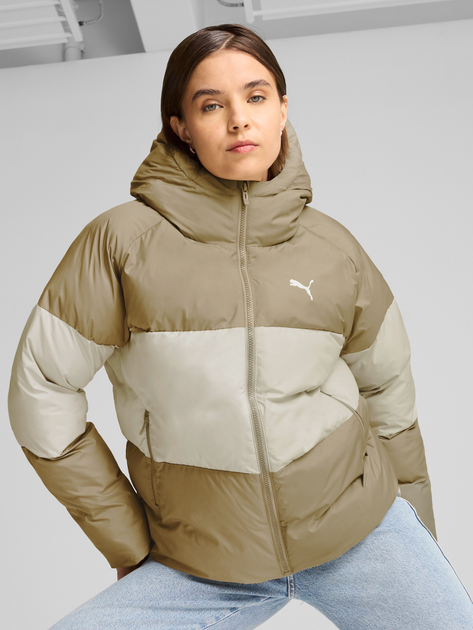 Акція на Куртка демісезонна з капюшоном жіноча Puma Poly Puffer Jacket 62648967 S Бежева від Rozetka