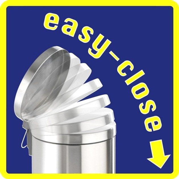 Кошик для сміття Wenko Leman Easy Close 3 л Сріблястий (4008838163382) - зображення 6