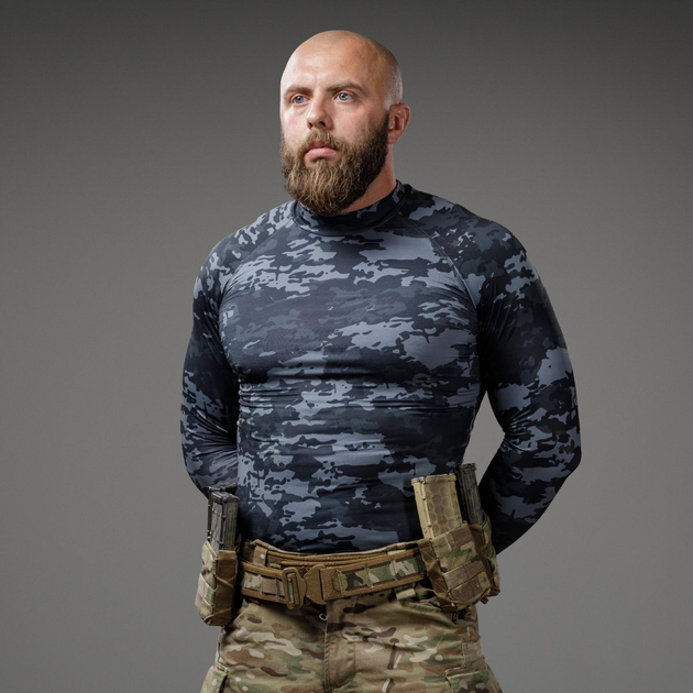 Рашгард тактичний Raptor Ukrarmor Rashguard Dark Multicam. Slim fit, polyester L - изображение 2