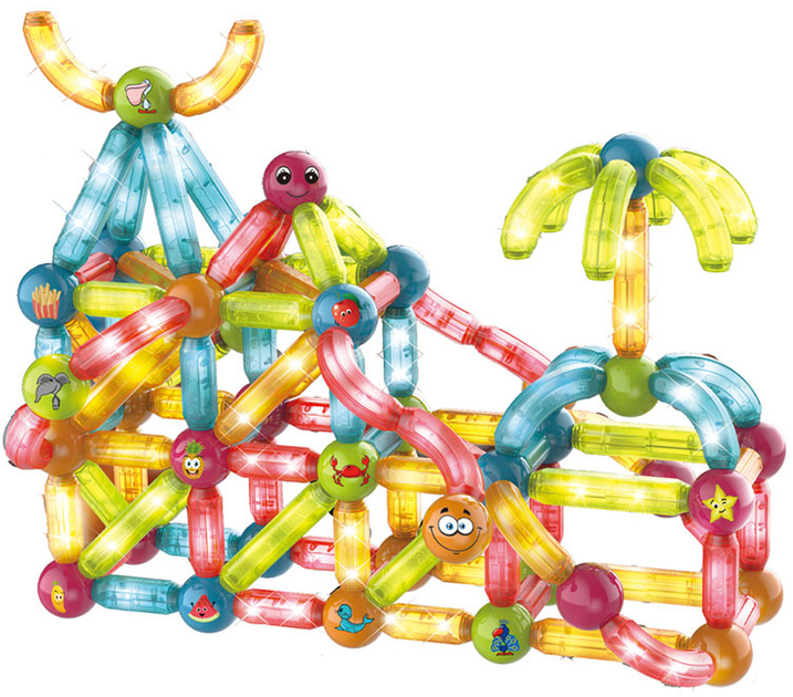 Конструктор магнітний Icom зі світлом 128 деталей (6927181380087) - зображення 2