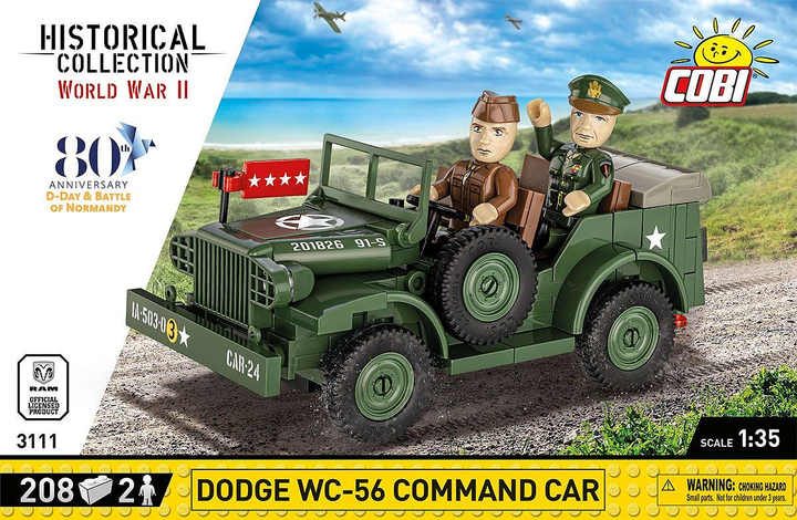 Klocki konstrukcyjne Cobi HC WWII Dodge WC56 Command Car 210 elementów (5902251031114) - obraz 1