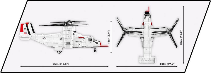 Klocki konstrukcyjne Cobi Armed Forces Bell Boeing V-22 Osprey First 1136 elementów (5902251058357) - obraz 9