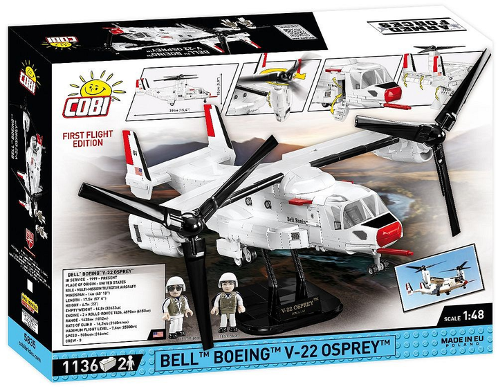 Klocki konstrukcyjne Cobi Armed Forces Bell Boeing V-22 Osprey First 1136 elementów (5902251058357) - obraz 12