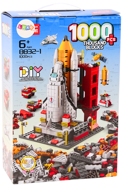 Klocki konstrukcyjne LEAN Toys 6 w 1 Rakieta kosmiczna 1000 elementów (5905991016656) - Zdjęcie 3 Klocki konstrukcyjne LEAN Toys 6 w 1 Rakieta kosmiczna 1000 elementów (5905991016656) - obraz 3