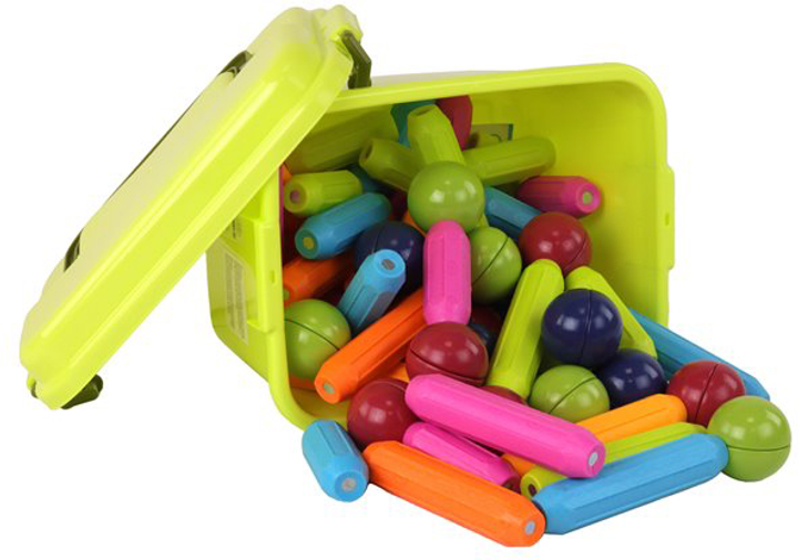 Klocki magnetyczne LEAN Toys Large of Magnetic Blocks in a Case 64 elementy (5905991001751) - obraz 3