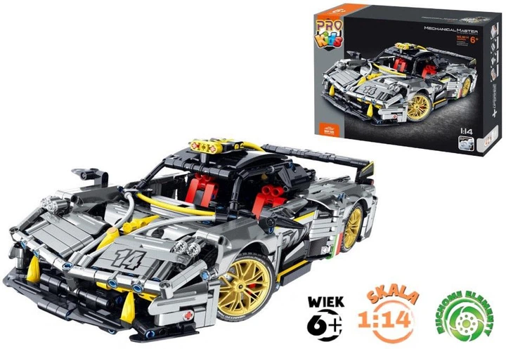 Конструктор Pro Kids Гоночний автомобіль Сірий 1237 деталей (5903943005581) - зображення 3