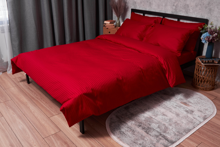 Акція на Підковдра Moon&Star Satin Stripe Stripe Red Полуторна Євро 160x220 см (MS-870000451) від Rozetka