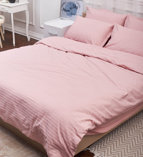 Акція на Підковдра Moon&Star Satin Stripe Stripe Pink Полуторна Євро 160x220 см (MS-870000456) від Rozetka