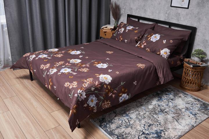 Акція на Підковдра Moon&Star Мікросатин Premium Floral Mocha Полуторна 143x210 см (MS-870000545) від Rozetka