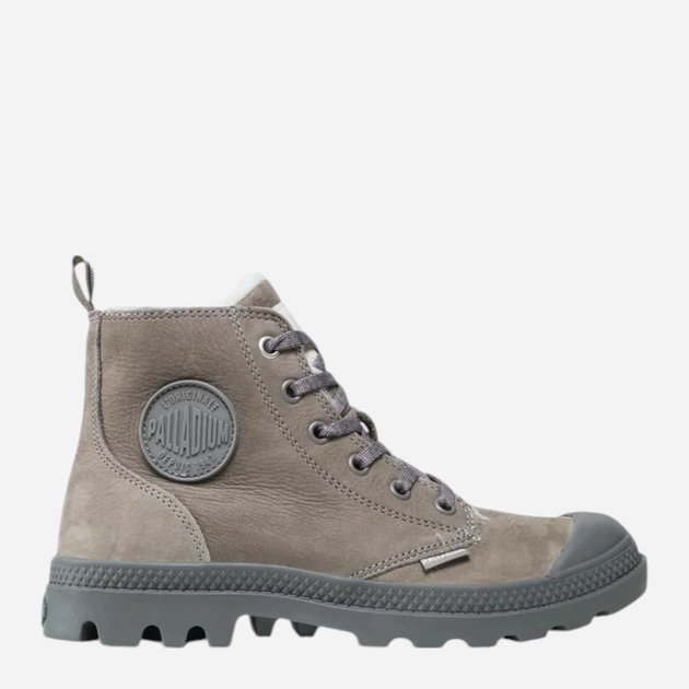 Zimowe trapery damskie ocieplane z futerkiem Palladium Pampa Hi Zip Wl 95982-055-M 39 (5.5UK) 24.5 cm Ciemnoszare (886890788903) - obraz 1