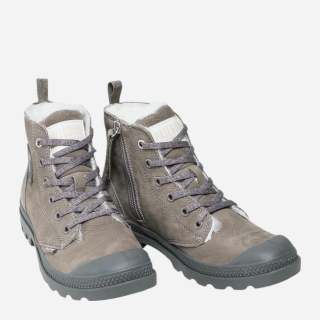 Zimowe trapery damskie ocieplane z futerkiem Palladium Pampa Hi Zip Wl 95982-055-M 38 (5UK) 24 cm Ciemnoszare (886890788897) - obraz 2