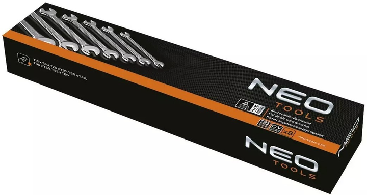 Zestaw kluczy płaskich NEO Tools dwustronne 6 - 22 mm 8 szt. 09-851 (5907558411546) - obraz 4