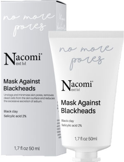 Маска для лица Nacomi Next Level Черная глина с Салициловой ктслотой 2% 50 мл (5902539700183) - изображение 1