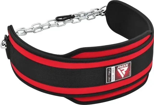Пояс для обтяжень з ланцюгом RDX PRO DIPPING BELT 2 LAYER неопреновий Red - Фото 2 Пояс для обтяжень з ланцюгом RDX PRO DIPPING BELT 2 LAYER неопреновий Red - изображение 2