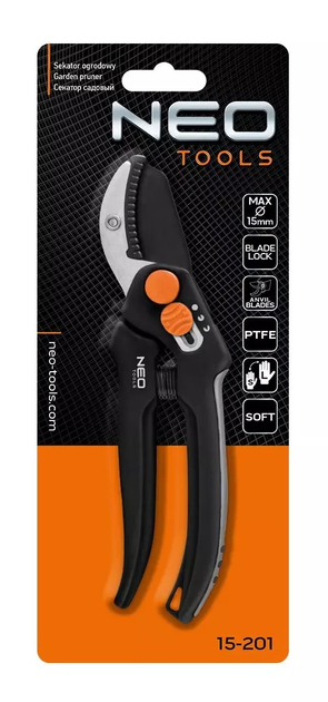 Sekator kowadełkowy NEO Tools 185 mm do 15 mm z regulowanym rozstawem 15-201 (5907558464764) - obraz 5