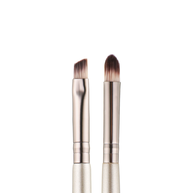 Пензлик для макіяжу брів і повік двосторонній Beauty Luxury Double Eyeshadow Brush MA-17 - Фото 2 Пензлик для макіяжу брів і повік двосторонній Beauty Luxury Double Eyeshadow Brush MA-17 - изображение 2