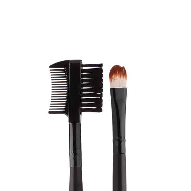 Пензель для тіней Parisa Cosmetics 2 в 1 з гребінцем для брів і вій - изображение 2