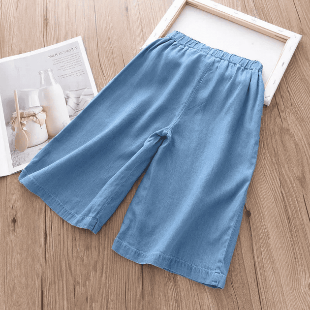 Літні вкорочені брюки для дівчаток Diana Textile Синій 150 см 8 років - зображення 2