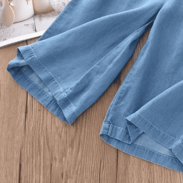 Літні вкорочені брюки для дівчаток Diana Textile Синій 150 см 8 років - зображення 3