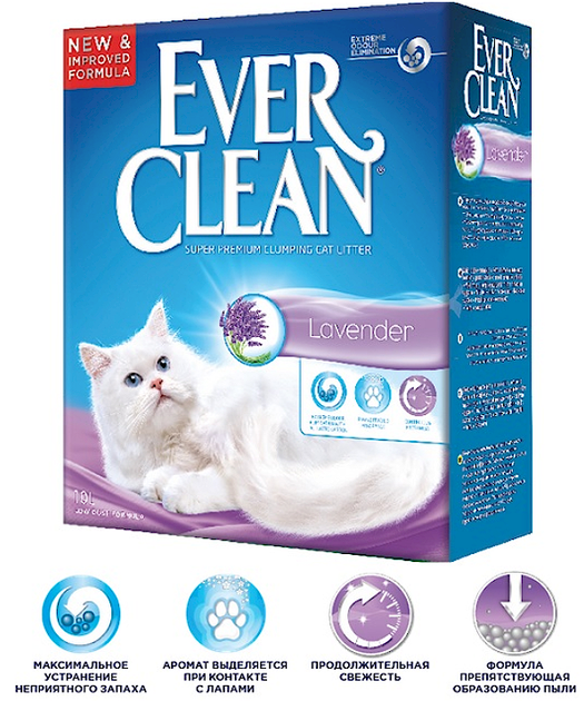 Наповнювач для котячого туалету бентоніт Евер Клін (Ever Clean) з ароматом лаванди 6л - зображення 2