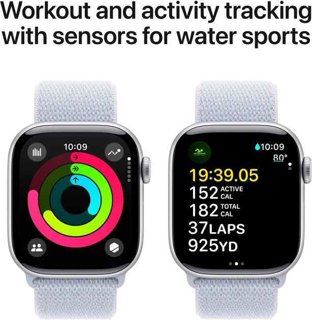 Смарт-годинник Apple Watch Series 10 GPS 42mm Silver Aluminium Case with Blue Cloud Sport Loop (MWWD3) - зображення 4