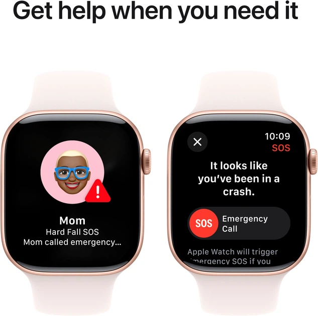 Smartwatch Apple Watch Series 10 GPS 46mm Rose Gold Aluminium Case with Light Blush Sport Band - M/L (MWWU3) - obraz 6