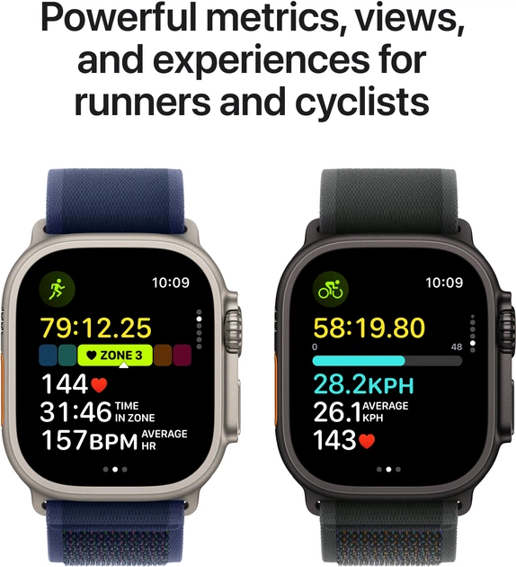 Smartwatch Apple Watch Ultra 2 (2024) GPS + Cellular 49mm Natural Titanium Case with Navy Ocean Band (MX4D3) - obraz 4