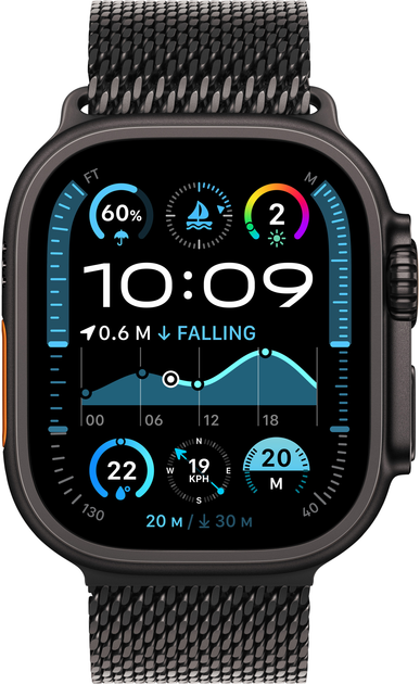Смарт-годинник Apple Watch Ultra 2 (2024) GPS + Cellular 49mm Black Titanium Case with Black Titanium Milanese Loop - L (MX5V3UL/A) - зображення 2