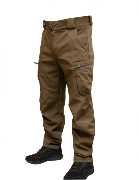 Зимові Штани WinTac Soft Shell Viking Khaki 4XL Short хакі - зображення 1