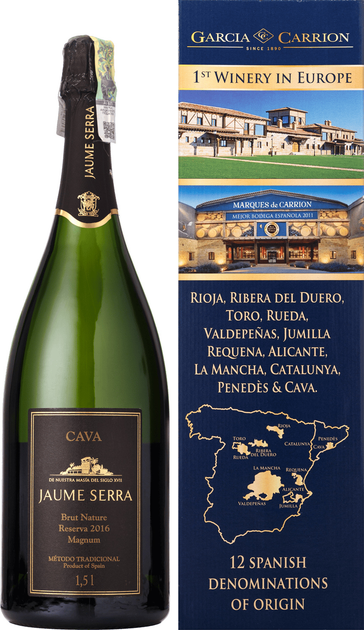 Вино ігристе Cava Jaume Serra Brut Nature біле брют 1.5 л 11.5% (8411277063025) - зображення 2