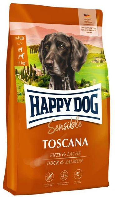 Сухой корм для стерилизованных собак и с избыточным весом Happy Dog Sensible Toscana с уткой и лососем 4 кг - изображение 2